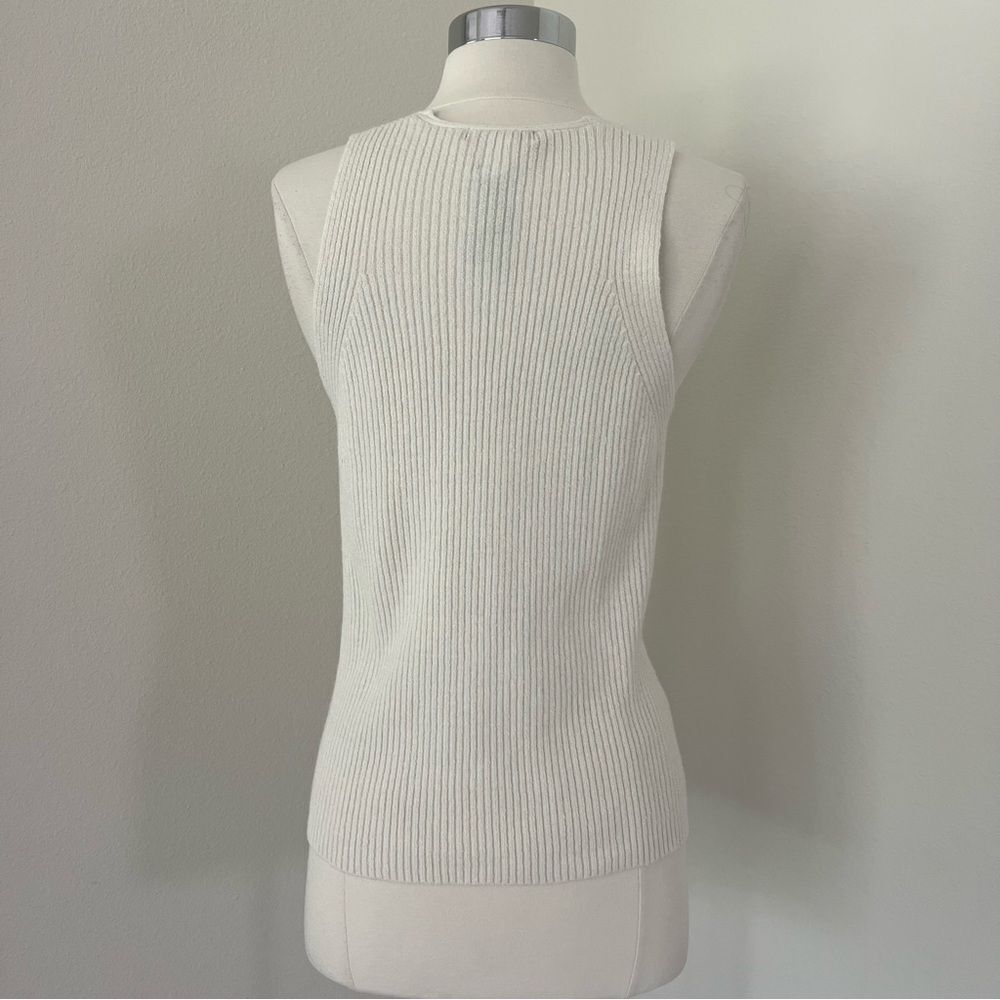 Kenneth Cole Ribbed White Tank M - Picture 3 of 5